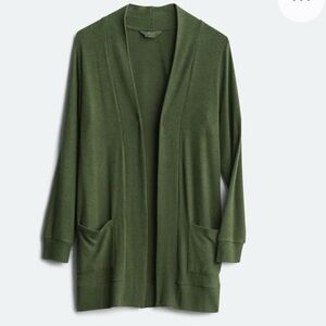 Market & Spruce Olive Green Open Front Sweater